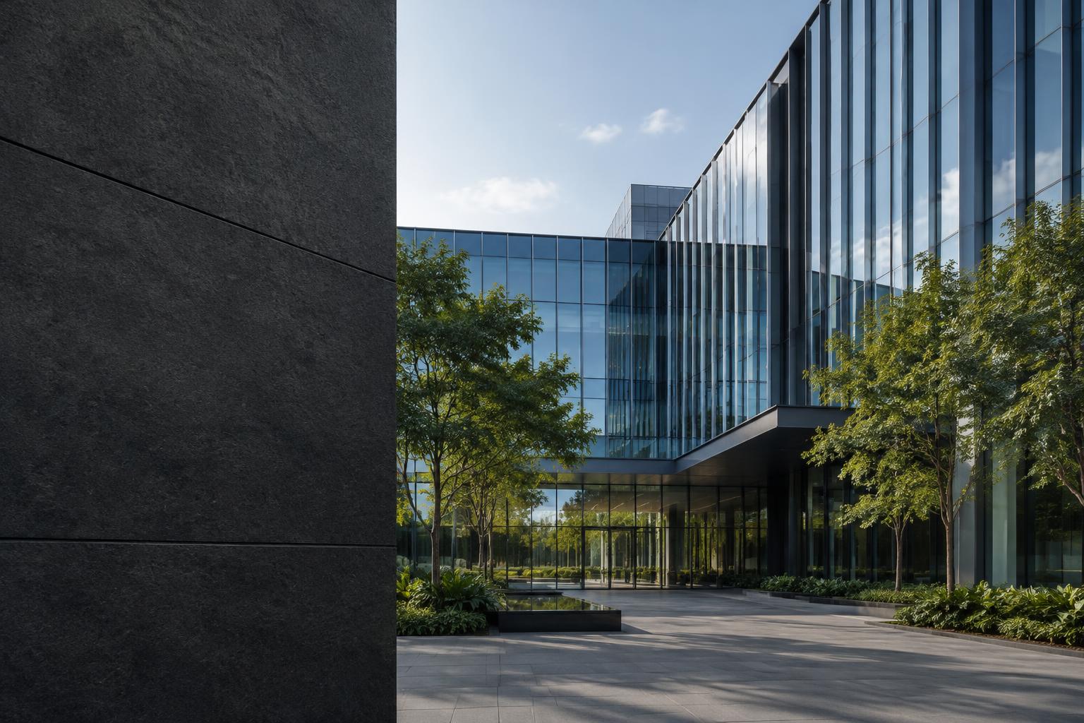 Arquitetura contemporânea de um edifício empresarial